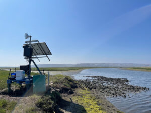 The Tijuana River Estuary monitoring station, including solar panel, logger and telemetry.