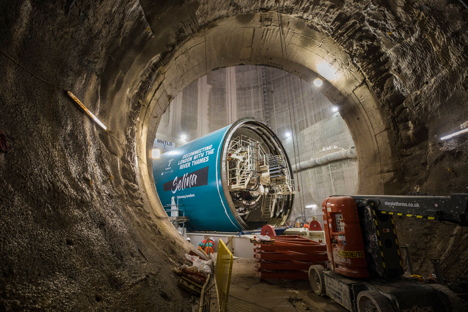 Tunnel Boring Machine at Chambers Wharf. 